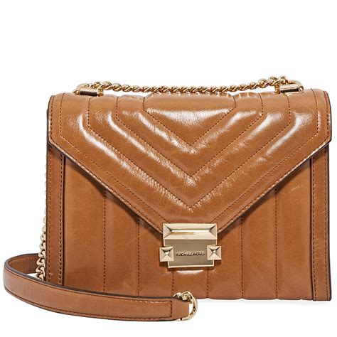 michael kors whitney large quilted bag|quilted shoulder bag with chain.